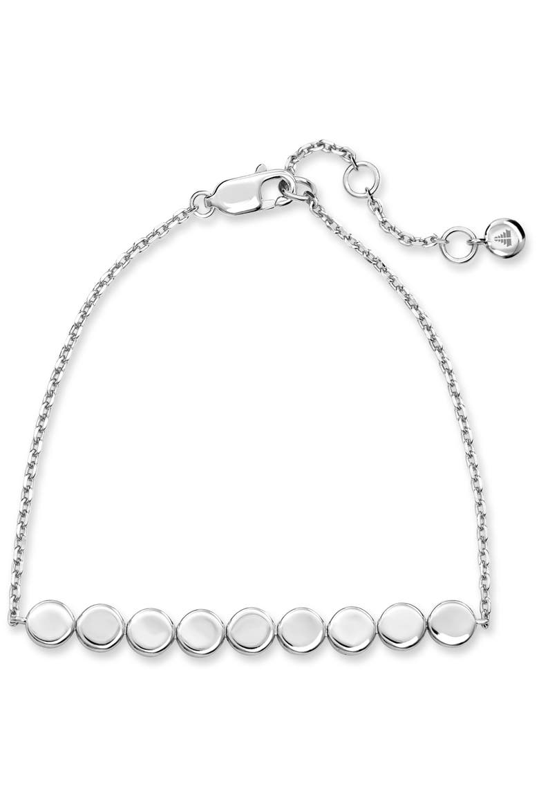 Round Link Chain Bracelet in Rhodium Plated Sterling Silver, Alternate, color, Silver