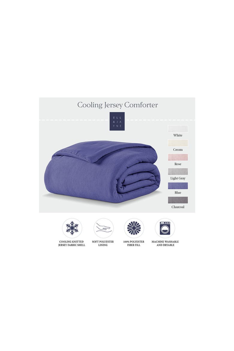 Cooling Jersey Fabric Down Alternative Comforter, Alternate, color, BLUE