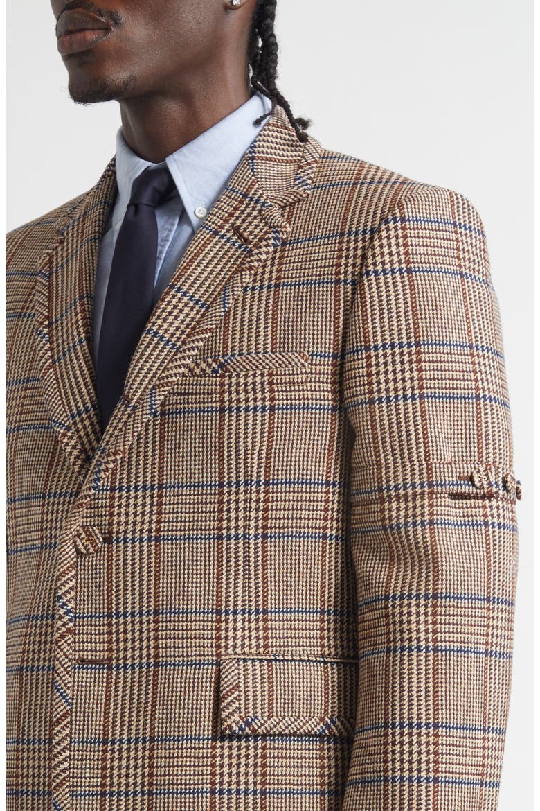 Shrunken Fit Hunting Tweed Armband Sport Coat, Alternate, color, DARK BROWN