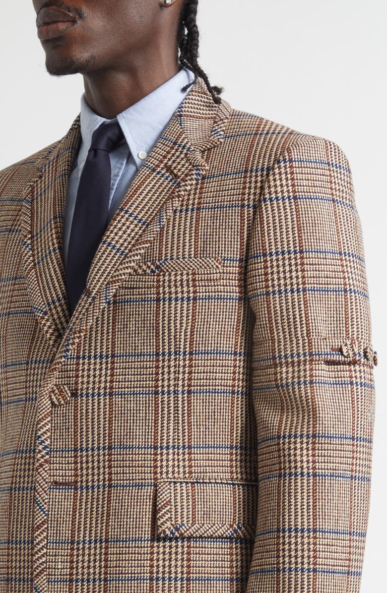 Thom Browne Shrunken Fit Hunting Tweed Armband Sport Coat, Alternate, color, Dark Brown