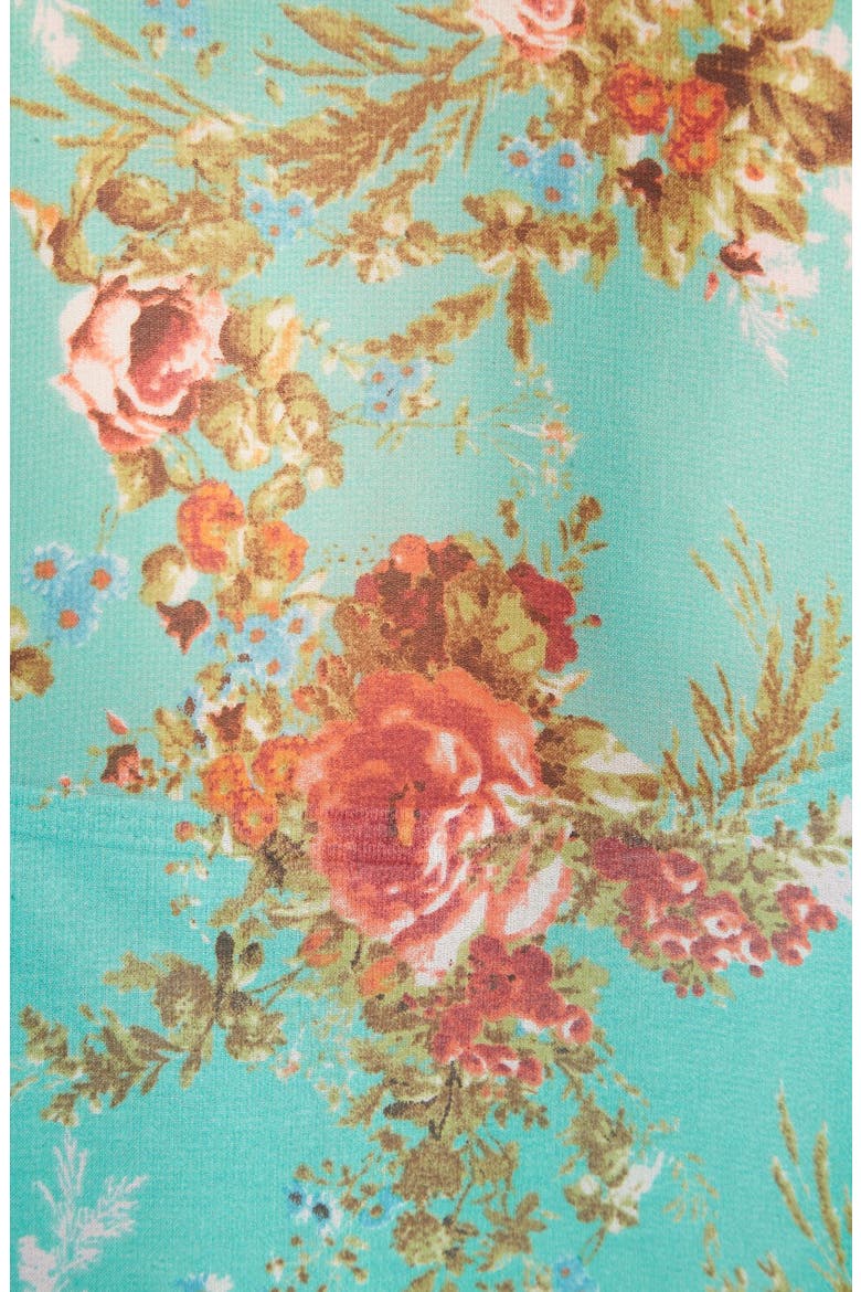 Floral Fringe Cardigan, Alternate, color, TEAL FLORAL