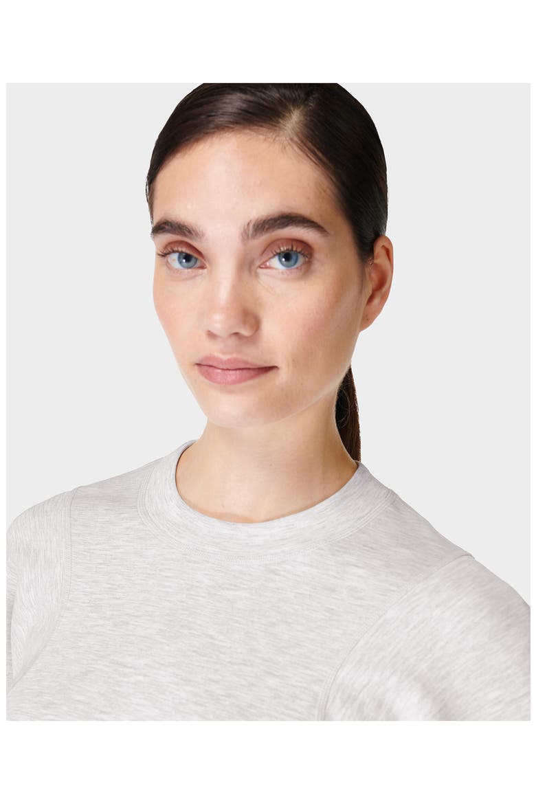 Sand Wash Crewneck Crop Sweatshirt, Alternate, color, LIGHT GREY MARL