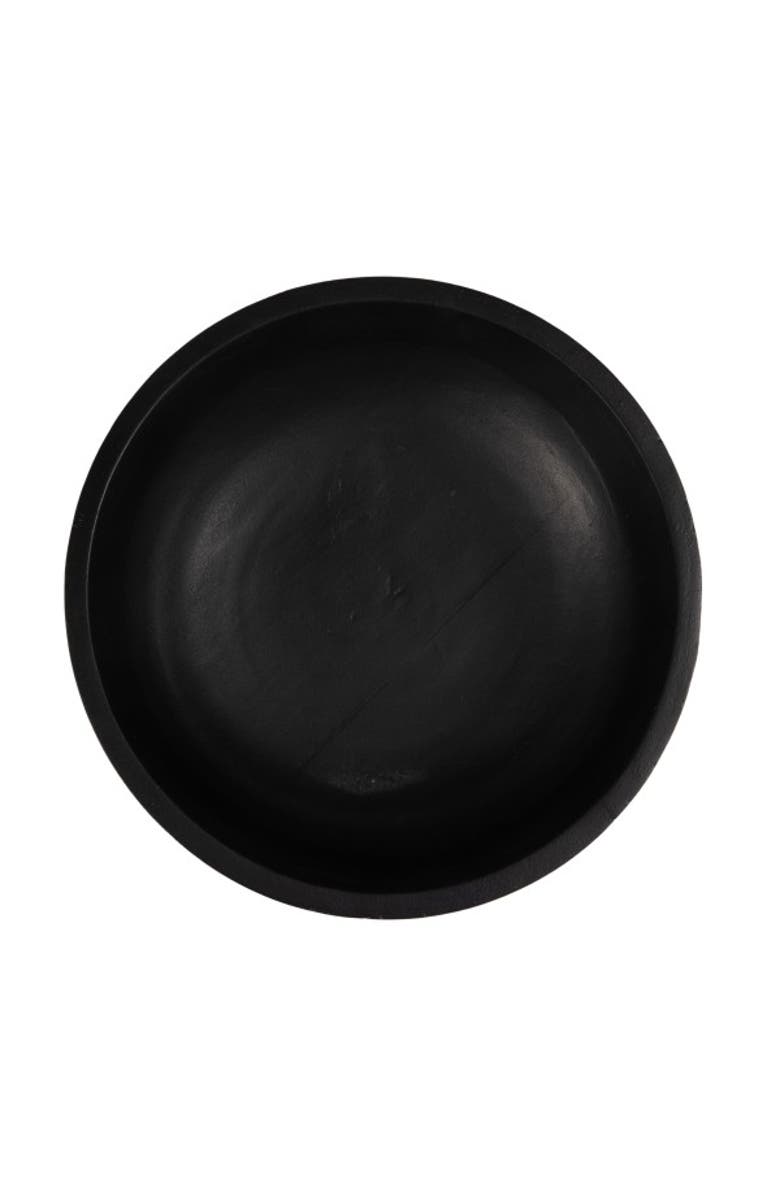 Storied Home Mango Wood Footed Bowl, Black Finish, Alternate, color, 