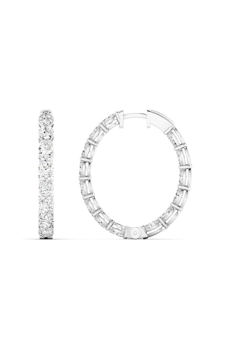 Double Oval Lab Diamond Hoop Earrings in 14K, Alternate, color, White Gold