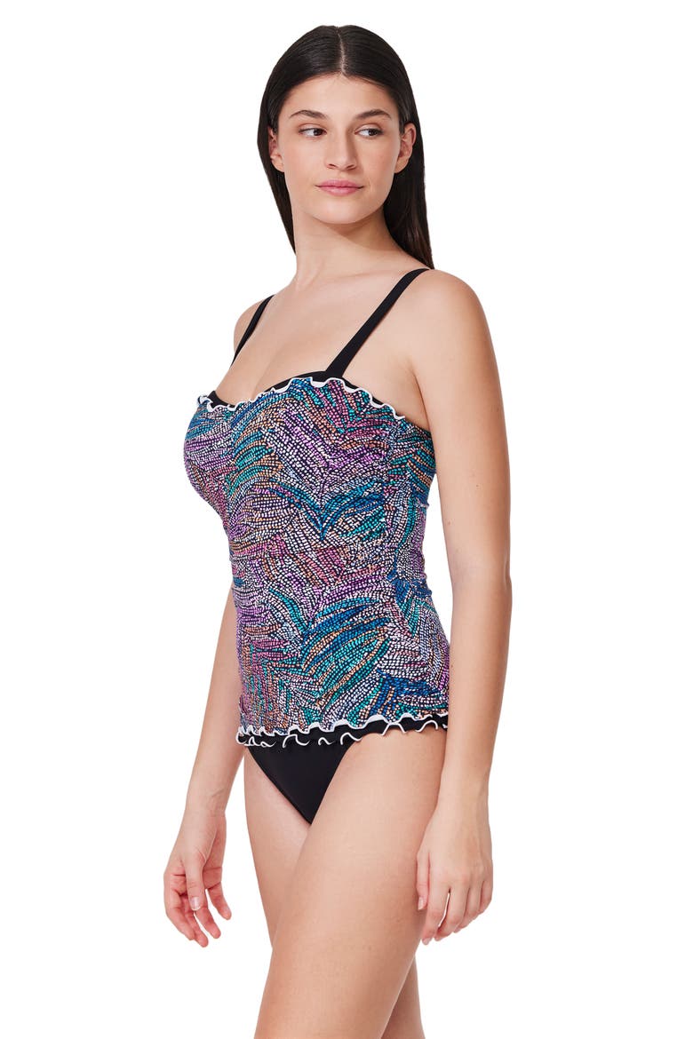 Layla Tricolore D-Cup Tankini Top, Alternate, color, Layla-Black-Multi