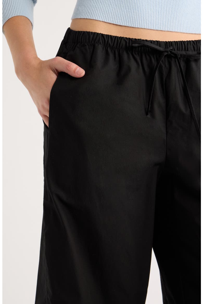 Elara Organic Cotton Drawstring Pants, Alternate, color, BLACK