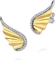 Gabriel & Co. 14k Gold Diamond Wing Stud Earrings