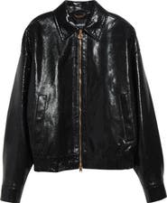 Versace Python Embossed Leather Jacket