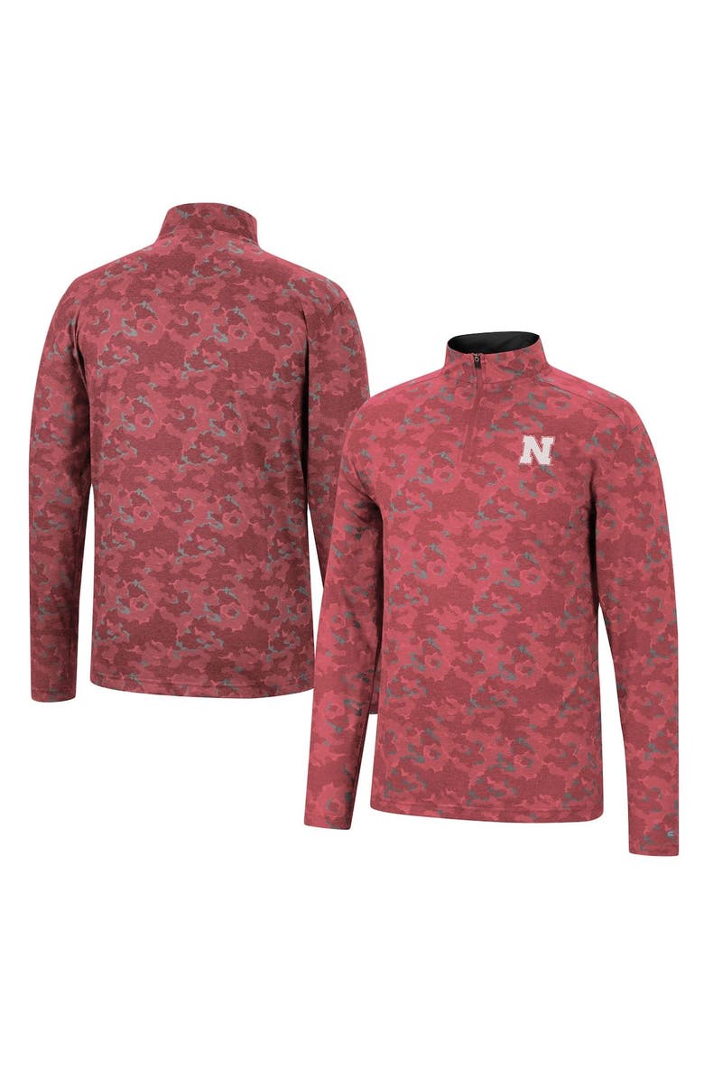 COLOSSEUM Men's Colosseum Scarlet Nebraska Huskers Tivo Quarter-Zip Jacket, Main, color, 