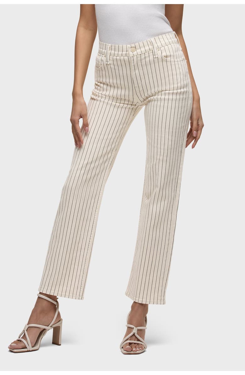 Hudson Jeans Remi High-Rise Straight Full Length, Alternate, color, Ecru Stripe