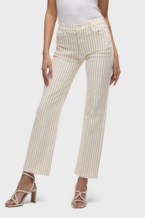 Hudson Jeans Remi High-rise Straight Full Length In Ecru Stripe