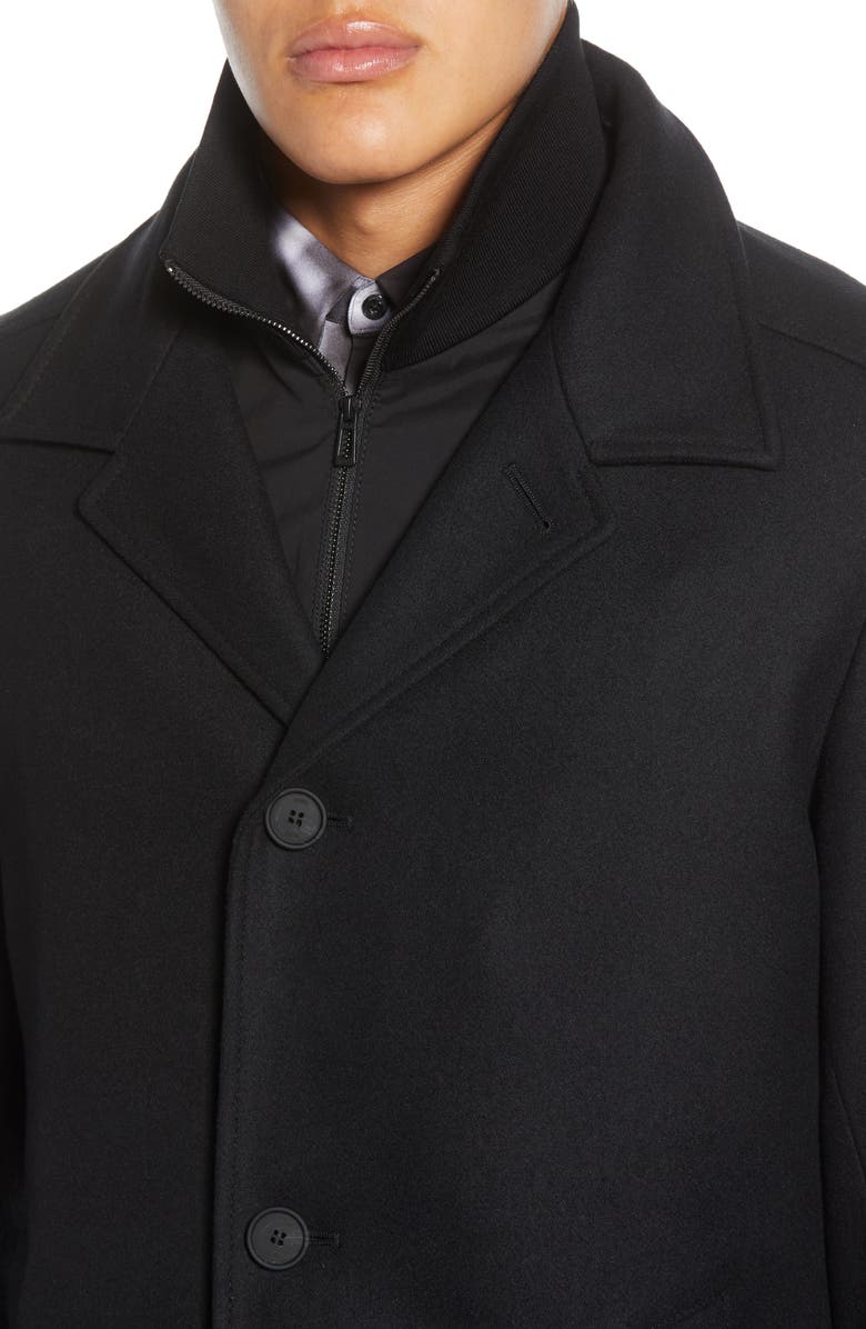 BOSS Barelto Regular Fit Wool Blend Coat with Removable Inset Bib, Alternate, color,