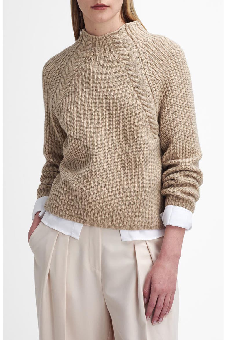 Rhonda Funnel Neck Wool Blend Sweater, Main, color, HONEY YELLOW