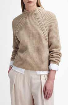Barbour Rhonda Funnel Neck Wool Blend Sweater