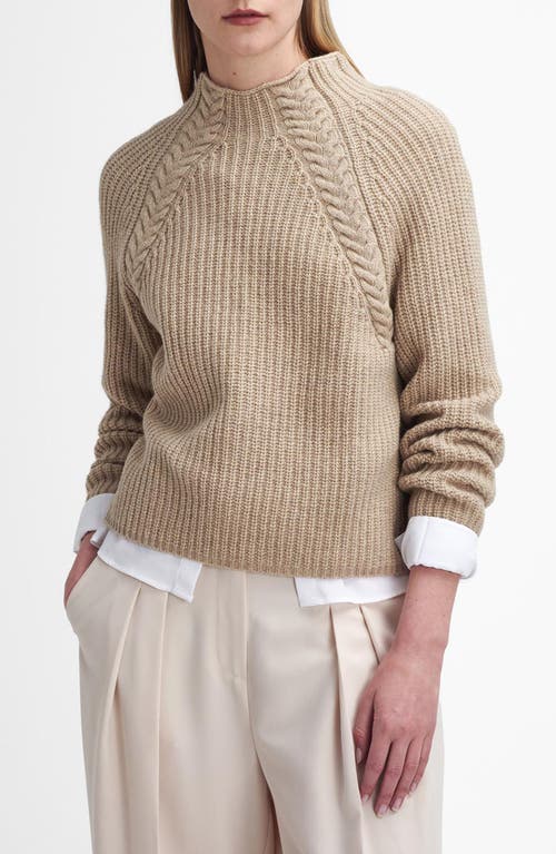 Barbour Rhonda Funnel Neck Wool Blend Sweater In Honey Yellow