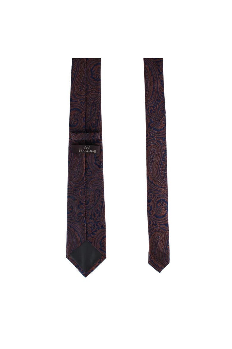 Sobee Paisley Silk Necktie, Alternate, color, Brown
