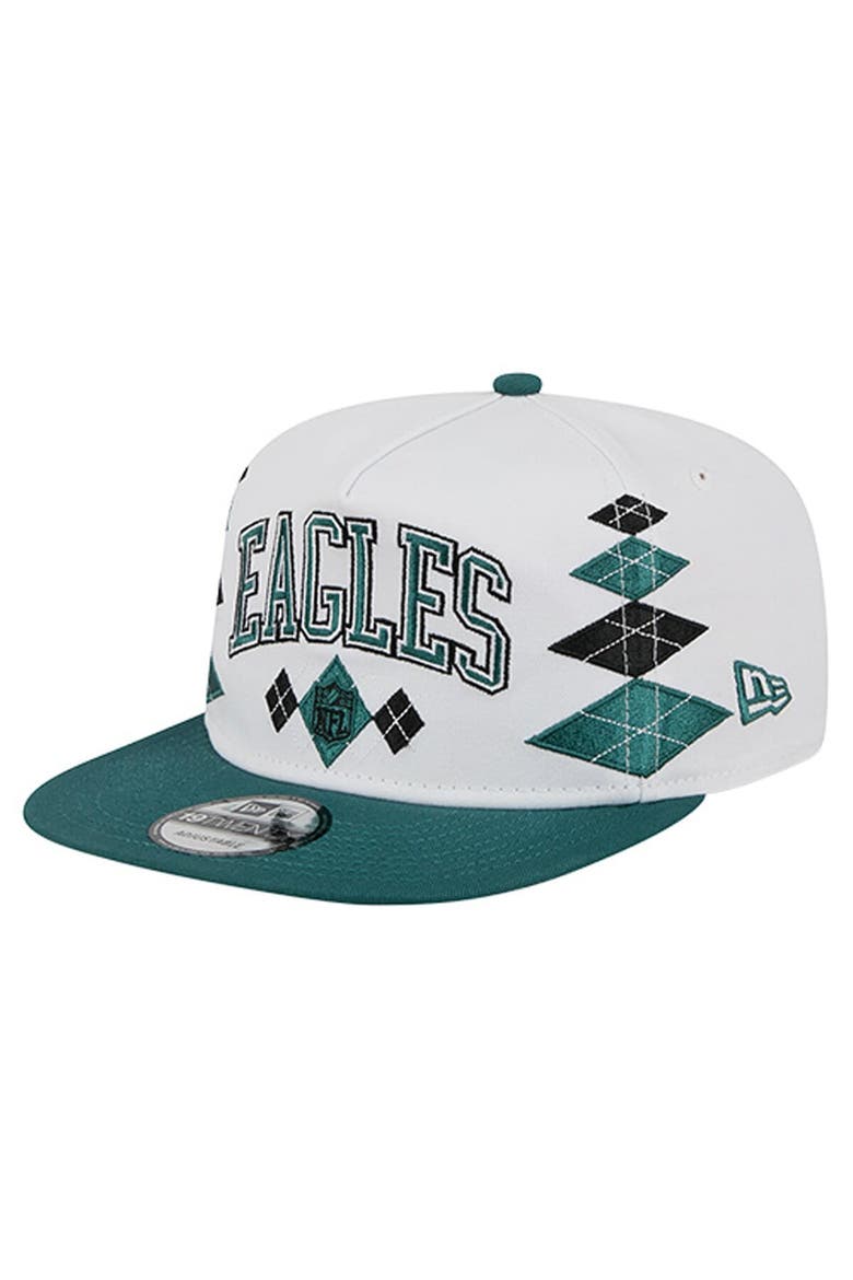 Men's New Era  White Philadelphia Eagles Argyle 19TWENTY Adjustable Hat, Alternate, color, White