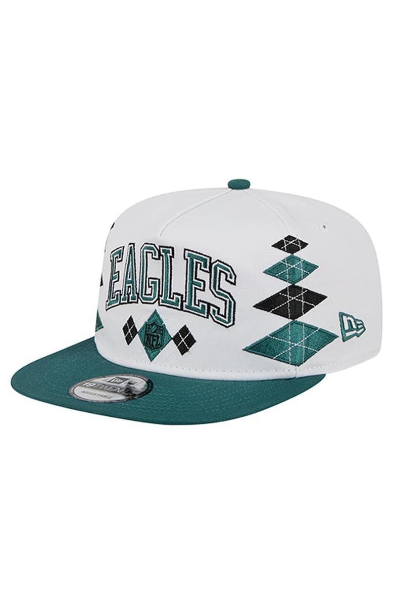 New Era Men's New Era  White Philadelphia Eagles Argyle 19TWENTY Adjustable Hat, Alternate, color, White