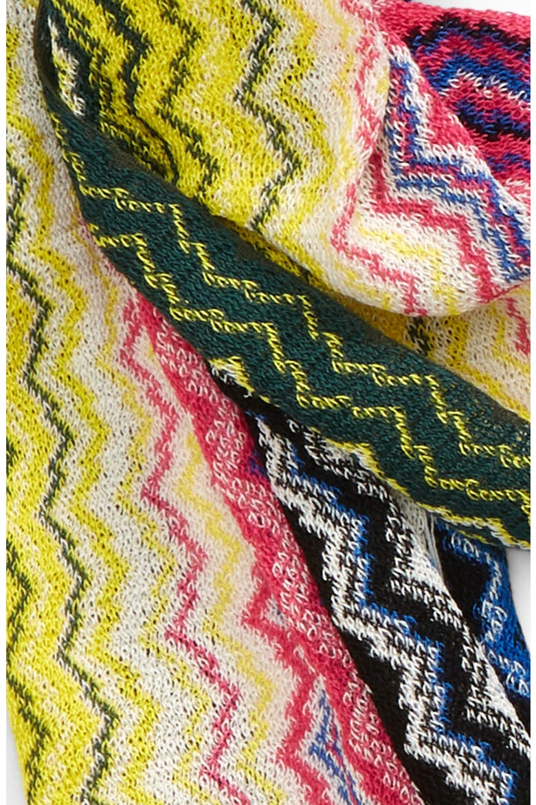 Zigzag Cotton Scarf, Alternate, color, PINK PRINT