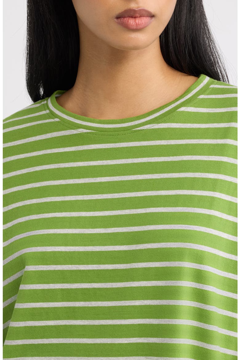 Oversize Stripe Long Sleeve T-Shirt, Alternate, color, GREEN