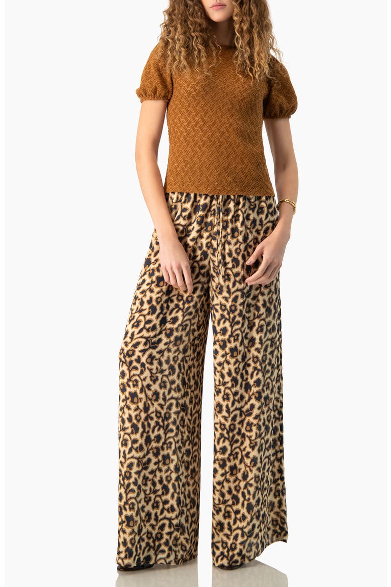 Back- Button Knit Crewneck Blouse, Alternate, color, Light Brown