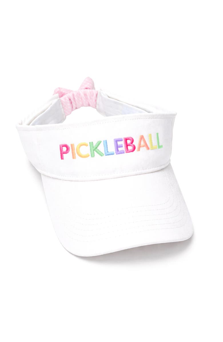 Bits & Bows Pickleball Bow Visor, Main, color, White