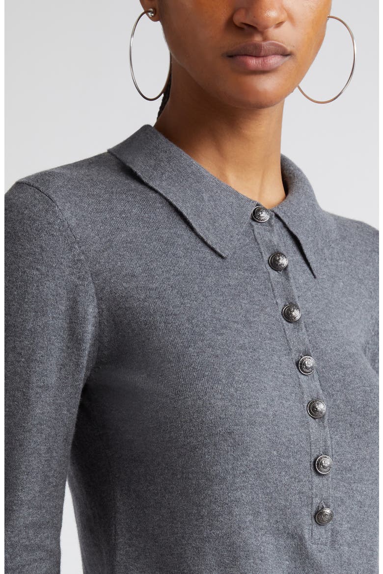 Sterling Collar Sweater, Alternate, color, GREY/GUNMETAL