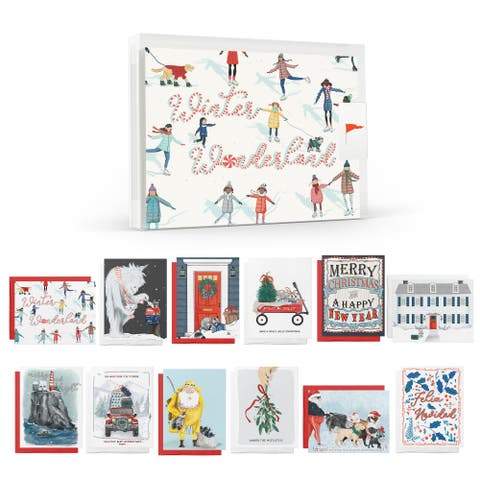 Holiday/Christmas Winter Wonderland Card Pack - 12ct, Assorted