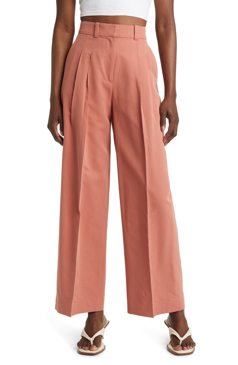 & Other Stories Pleated High Waist Tailored Trousers, Main, color, 