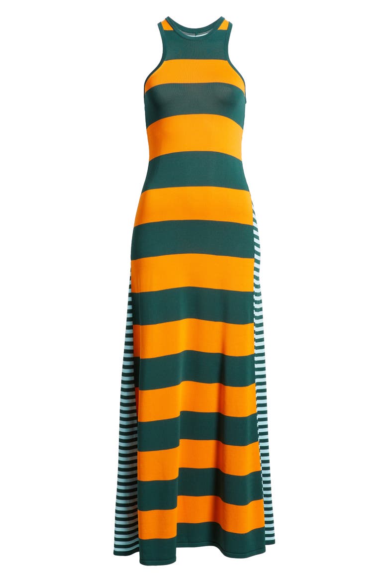 The Oria Stripe Maxi Dress, Alternate, color, MARMALADE  EVERGREEN/ SKY