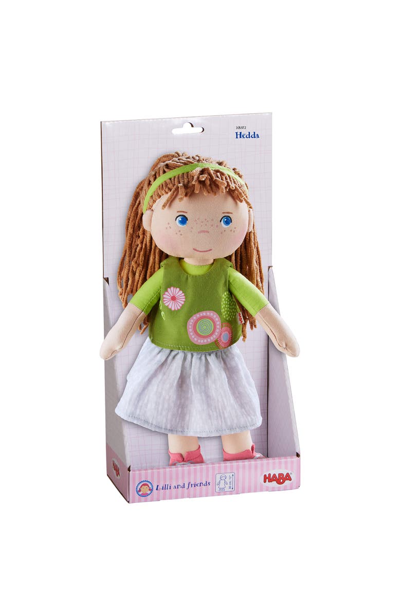 HABA 12" Soft Baby Doll Hedda with Brown Hair, Blue Eyes & Embroidered Face, Washable Toddler Doll for 18 Months+, Alternate, color, 