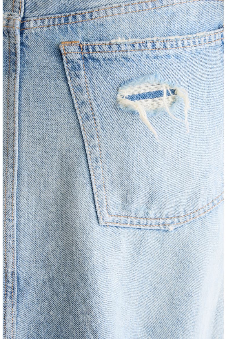 Ripped Skirted Wide Leg Jeans, Alternate, color, LIGHT BLUE