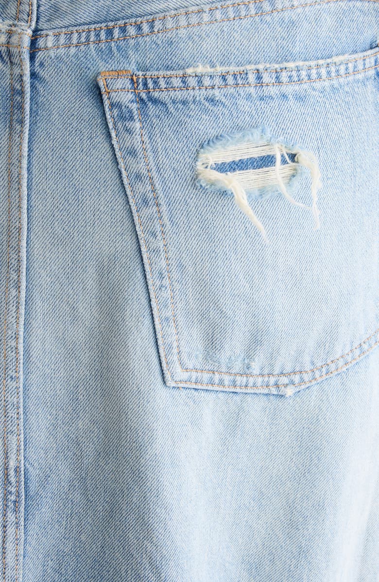 Acne Studios Ripped Skirted Wide Leg Jeans, Alternate, color, Light Blue