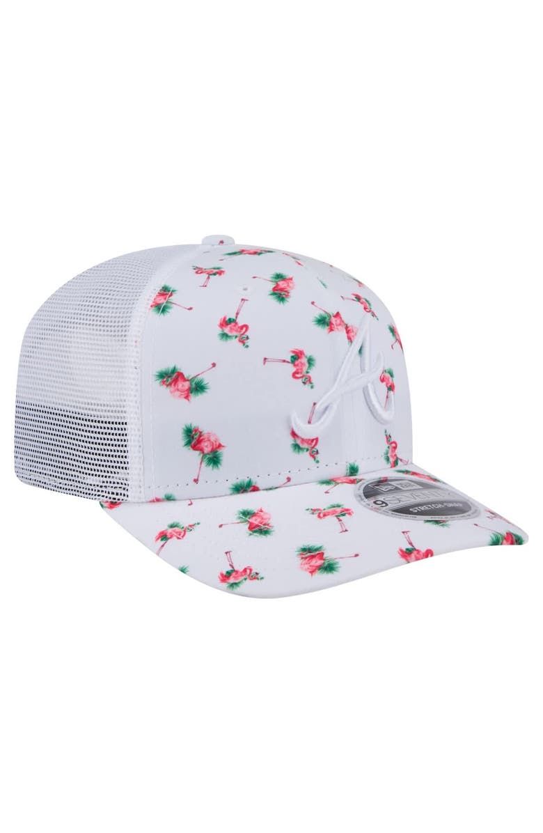 New Era Men's New Era  White Atlanta Braves Flamingo Mesh Back 9SEVENTY Stretch-Snap Hat, Alternate, color, 