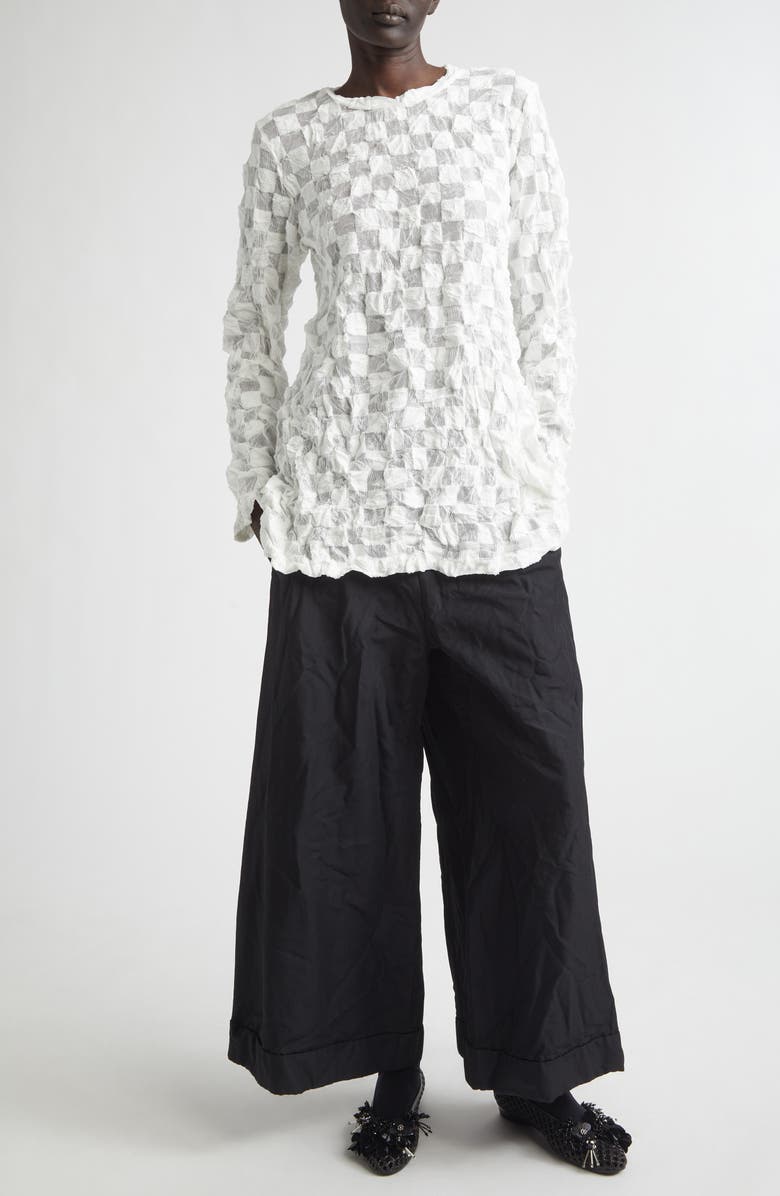 Comme des Garçons Comme des Garçons Crinkled Twill Wide Leg Pants, Alternate, color, 