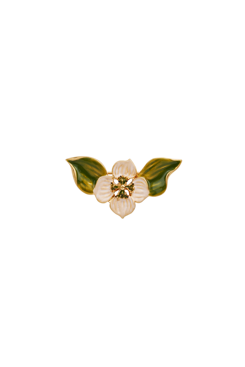 Poppy Anemone Enamel Brooch, Main, color, Gold