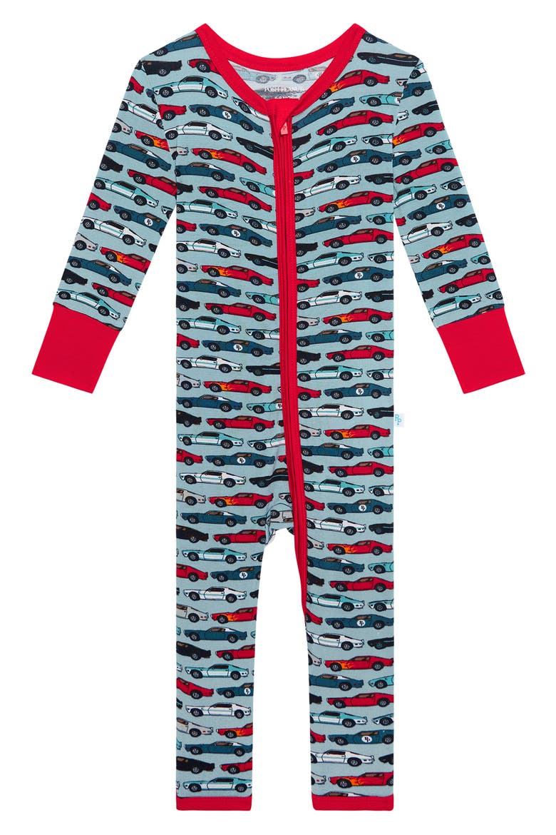 Miles Fitted Convertible Footie Pajamas, Main, color, OPEN BLUE