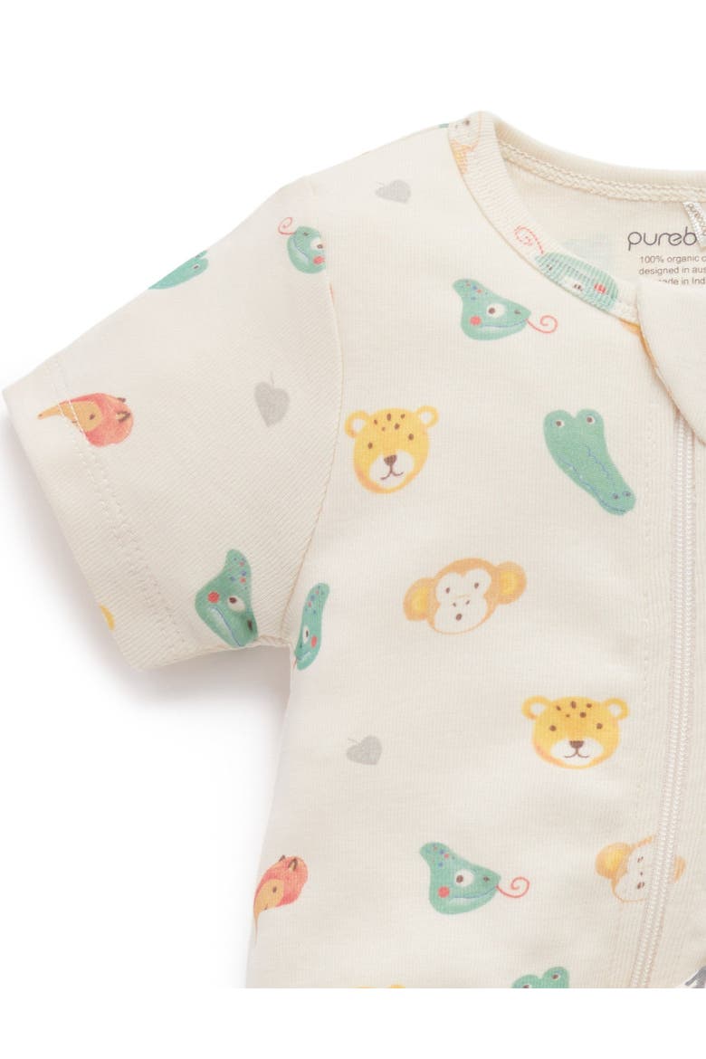 2 Pack Short Sleeve Zip Romper Animal, Alternate, color, Fiesta Heads Print