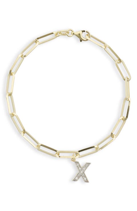 Diamond Initial Charm Bracelet