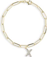 MESHMERISE Diamond Initial Charm Bracelet