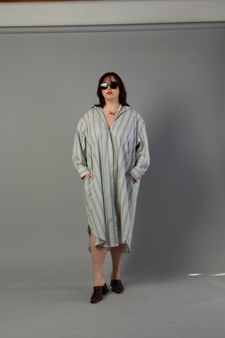 Mia Oversized Shirt Dress, Alternate, color, Light Blue