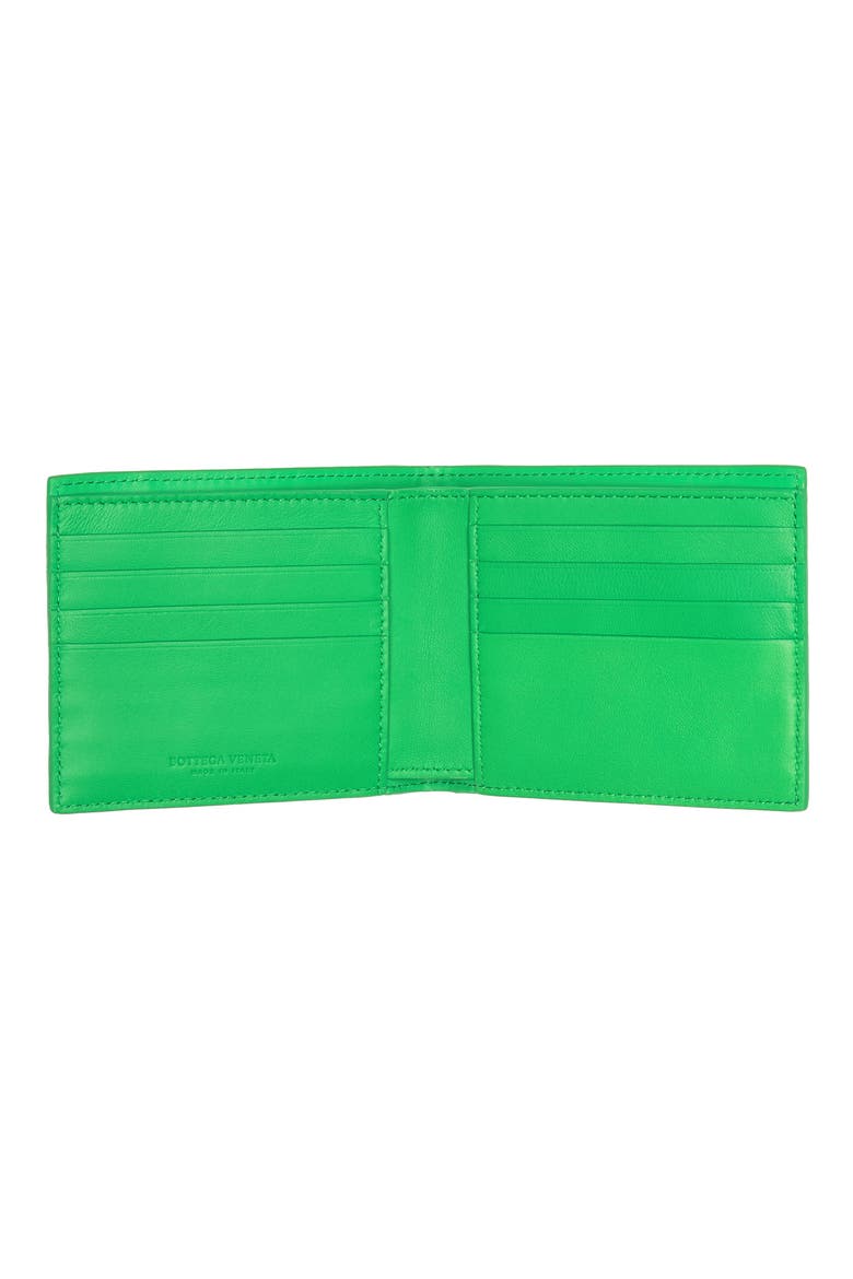Veneta Large Weave Bi-Fold Wallet, Alternate, color, GRASS