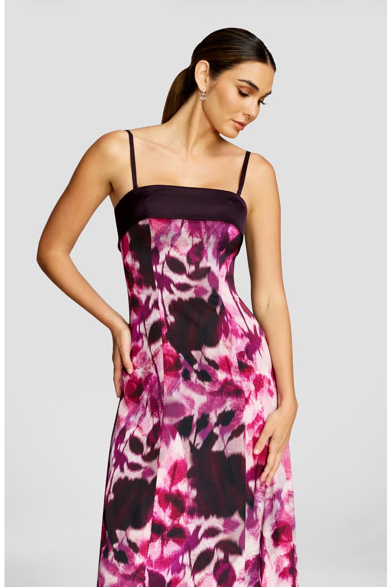 Luciella Abstract Floral Mermaid Gown, Alternate, color, DARK MAGENTA MULTI