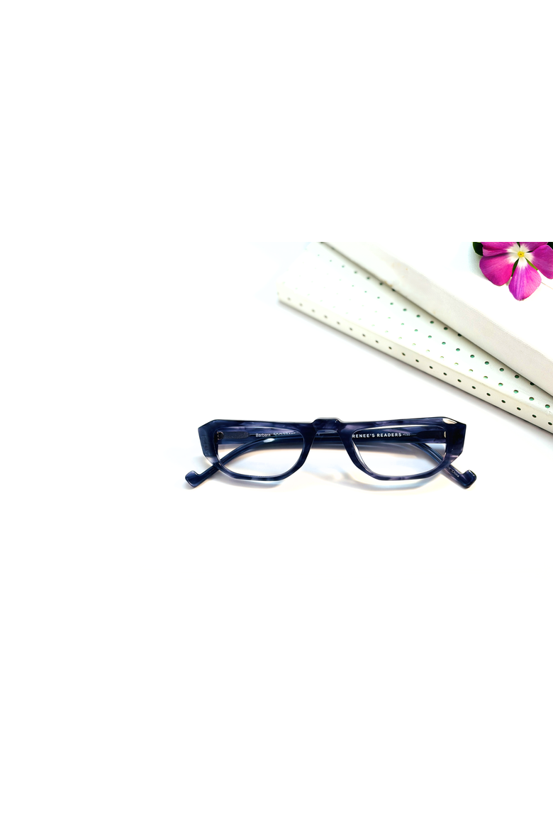 Barbara Half Frame Computer Blue Light Readers, Alternate, color, Sapphire Pearl