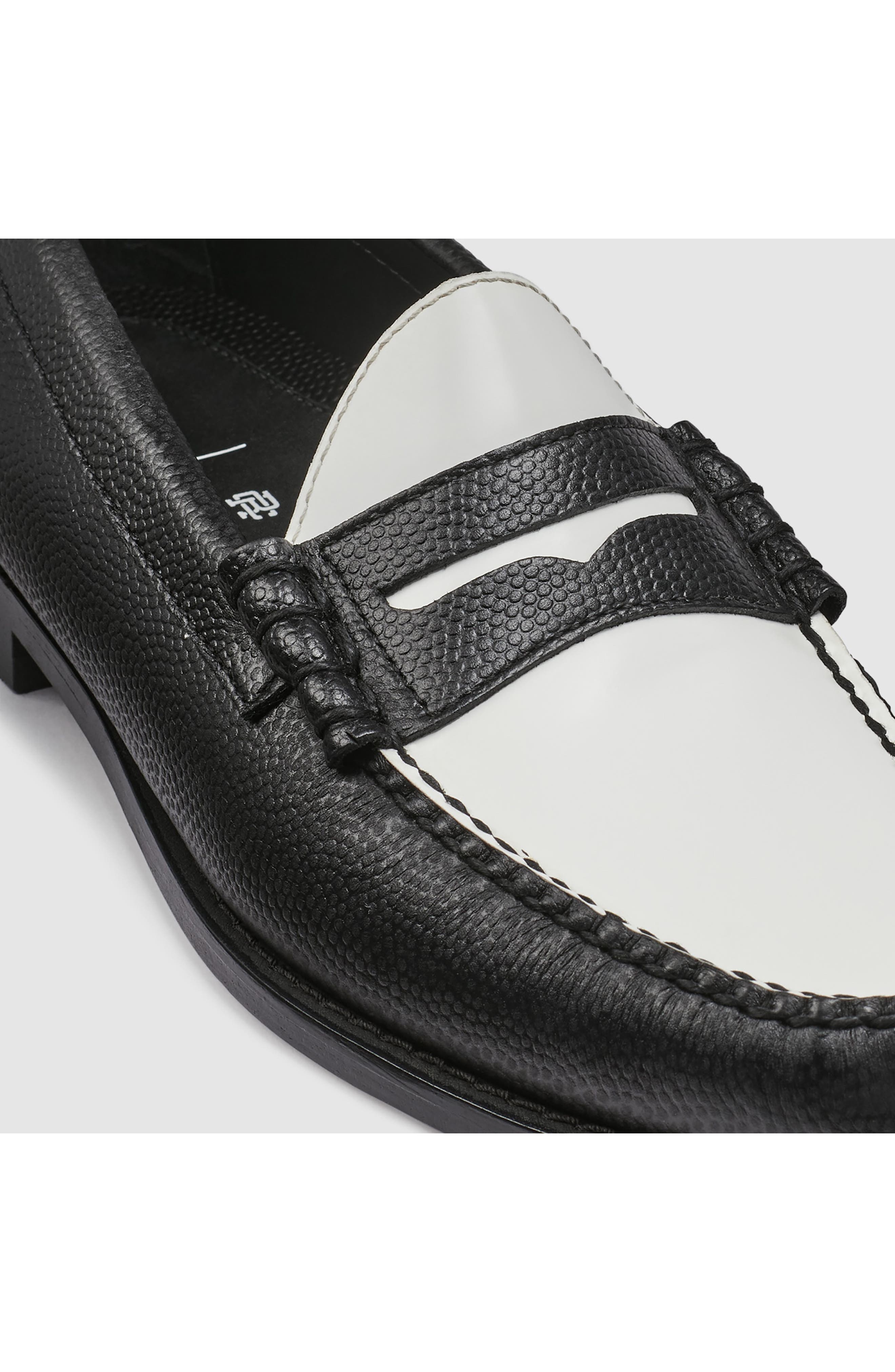 G.H.BASS x Reigning Champ Larson Weejuns Two Tone Penny Loafer, Alternate, color, Black/ White