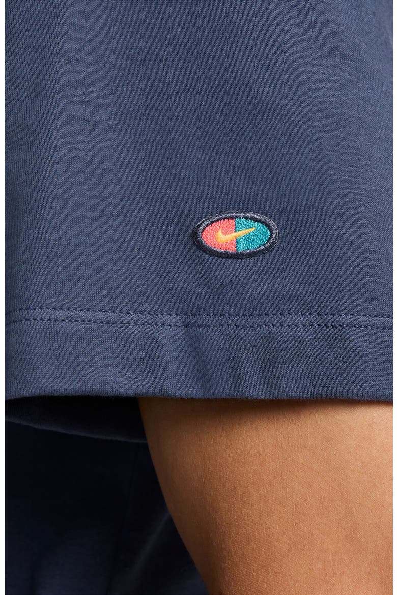 Embroidered Cotton T-Shirt, Alternate, color, THUNDER BLUE