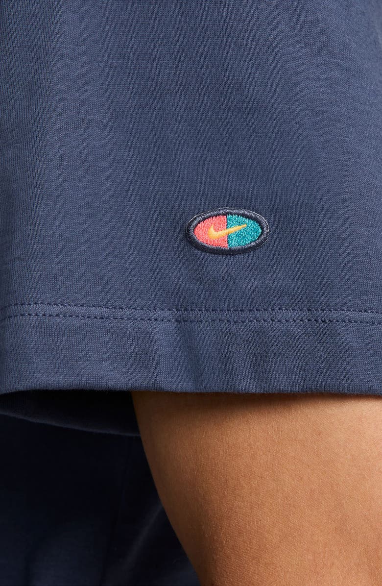 Nike Embroidered Cotton T-Shirt, Alternate, color, Thunder Blue