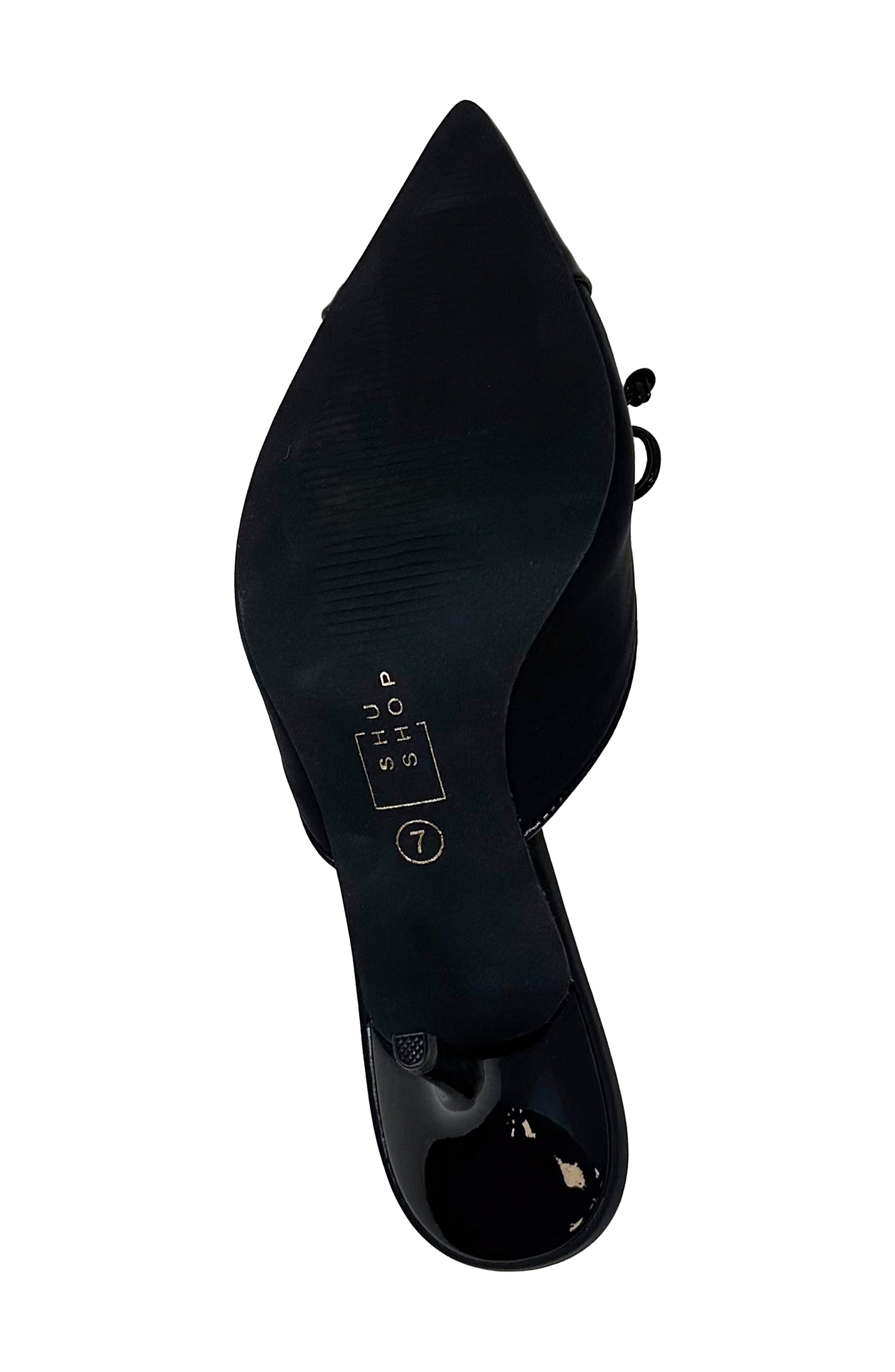 SHUSHOP Naomi Pointed Cap Toe Mule, Alternate, color, Black