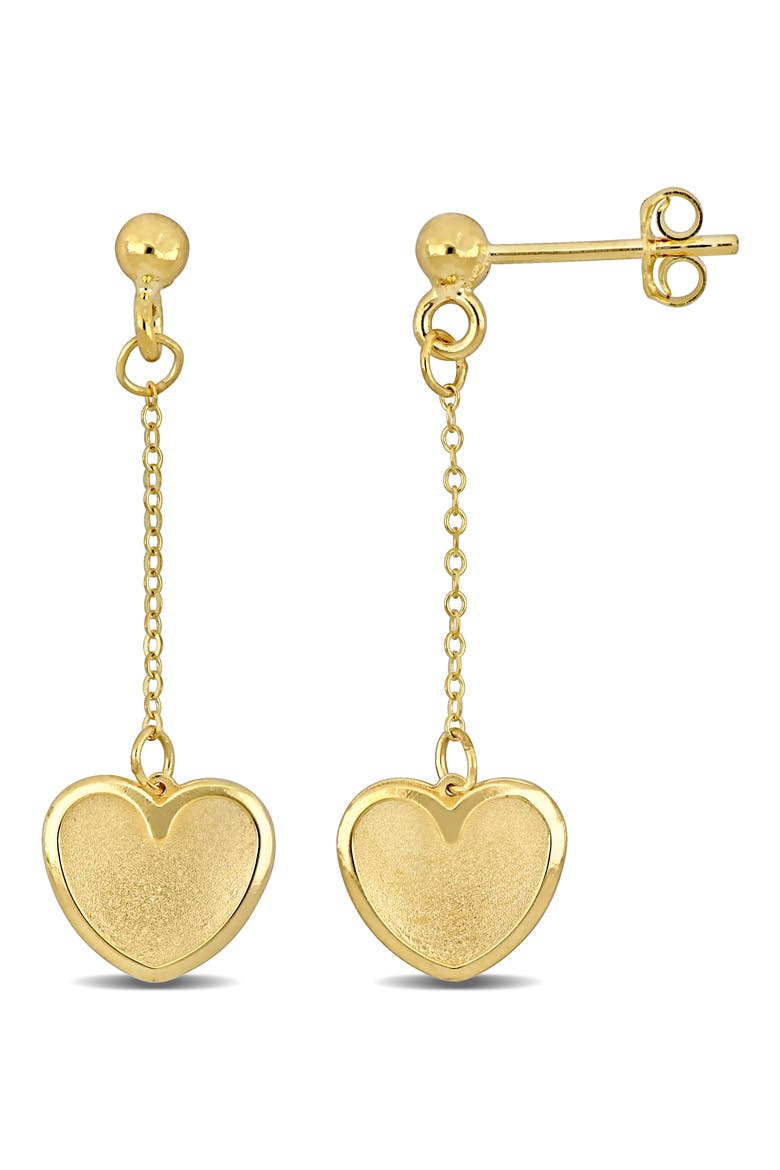 Heart Drop Earrings, Main, color, GOLD