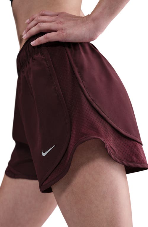 Nike Tempo Dri-fit Mid Rise 3-inch Running Shorts In Burgundy